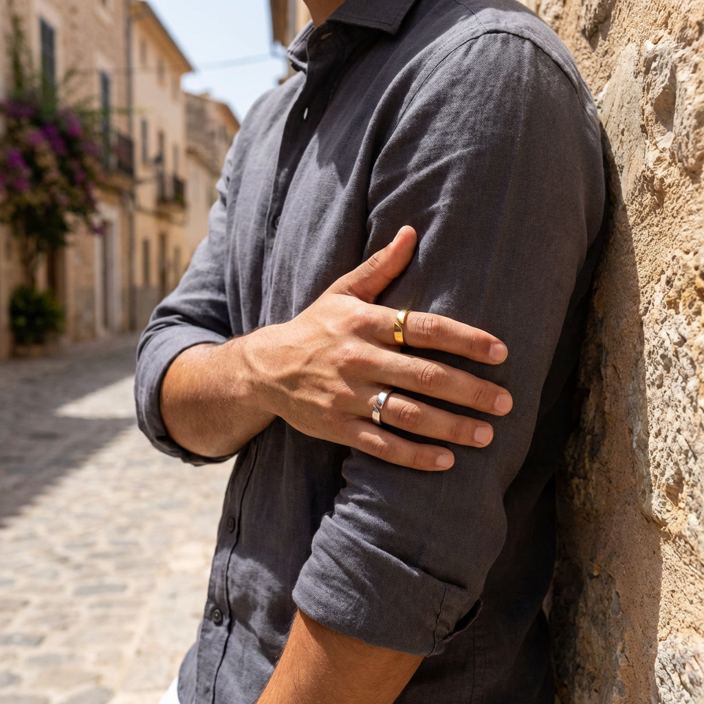 Aura | Anillo circular minimalista para hombre