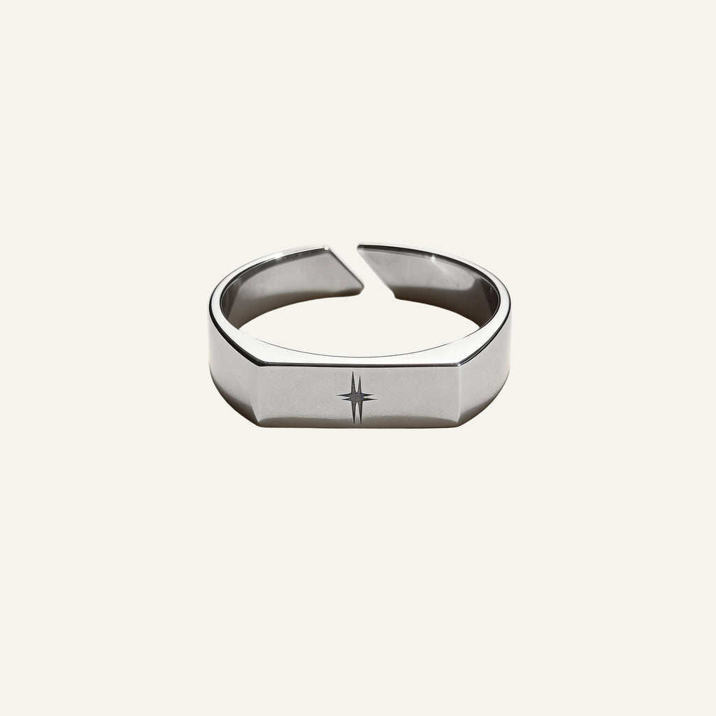 Zenith | Anillo sello rectangular minimalista para hombre