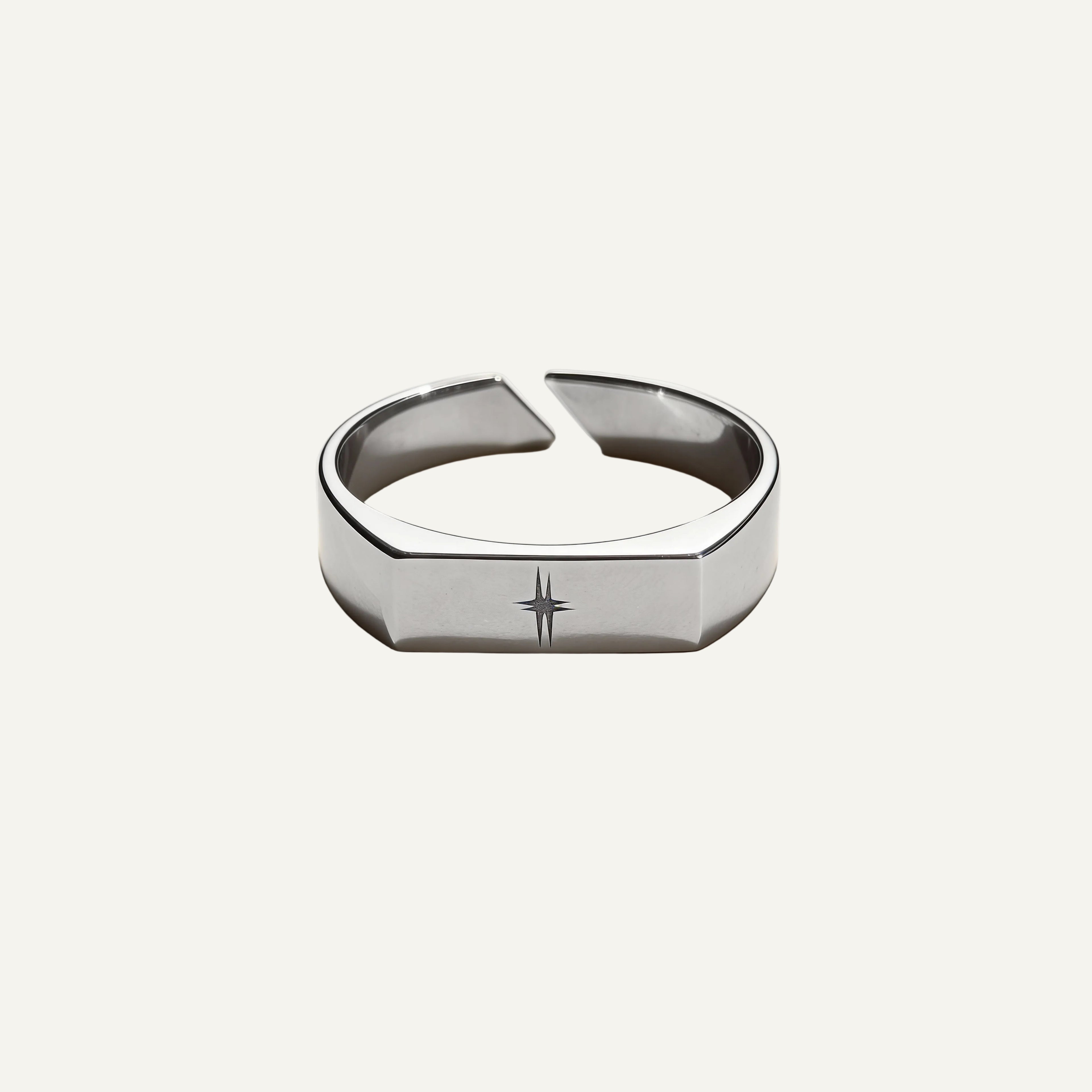 Zenith | Anillo sello rectangular minimalista para hombre