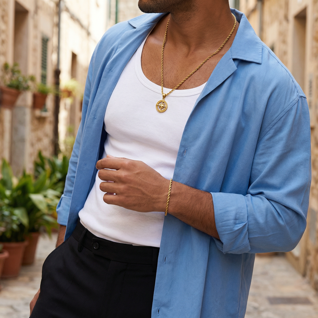 Estrella del Viajero | Colgante brújula