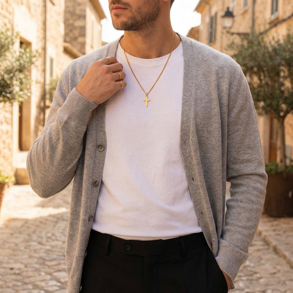 Crux Divinum — Colgante Cruz Cristiana para Hombre