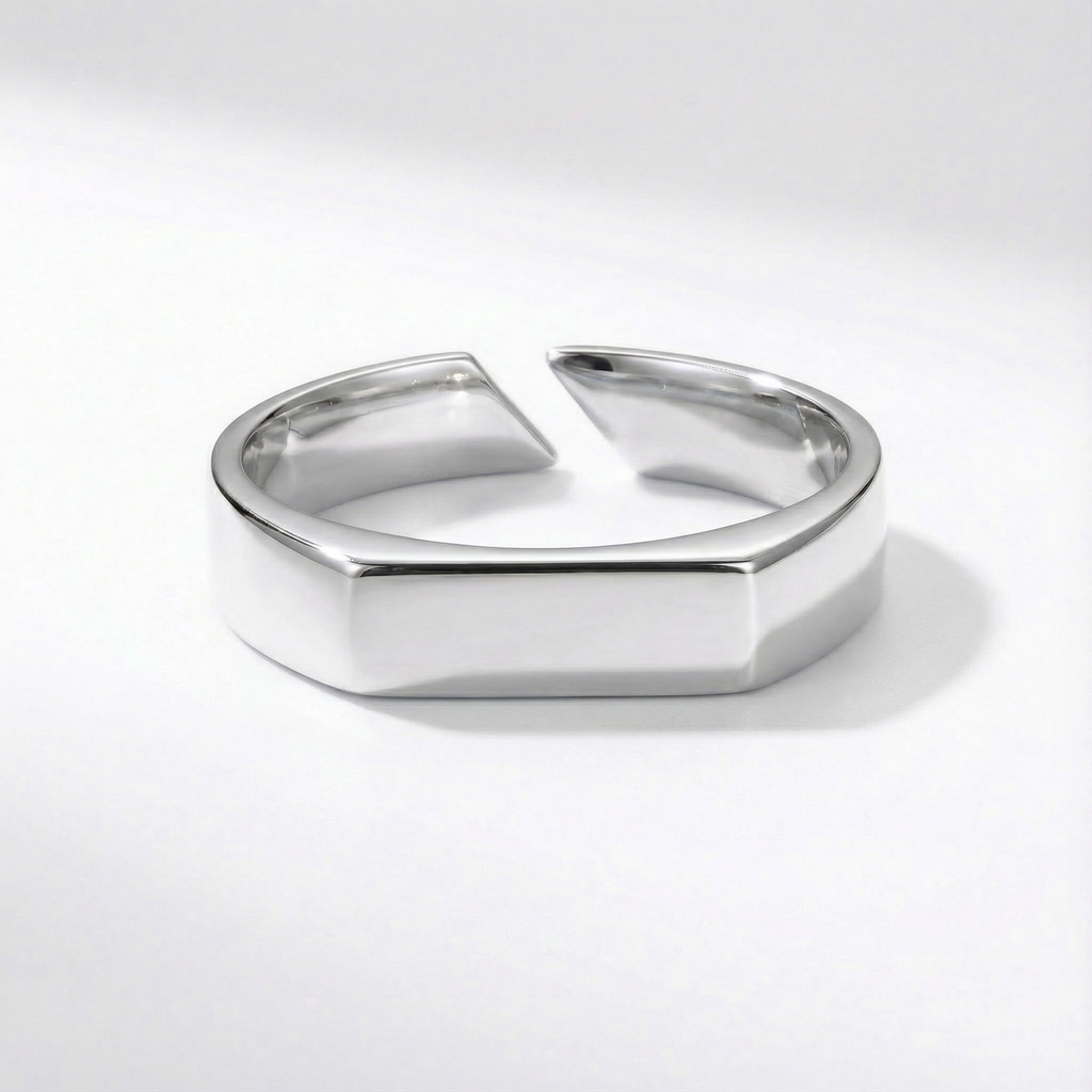 Zenith | Anillo sello rectangular minimalista para hombre
