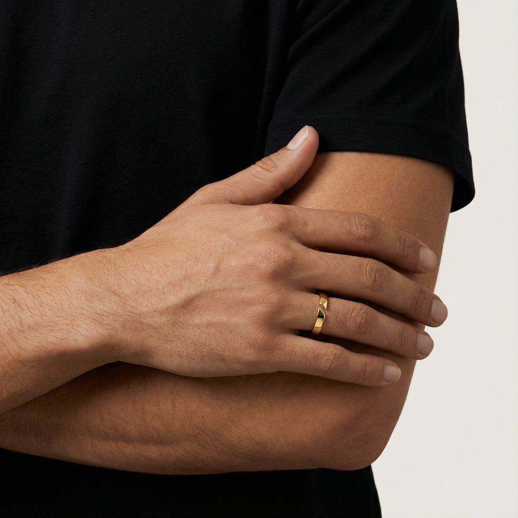 Aura | Anillo circular minimalista para hombre