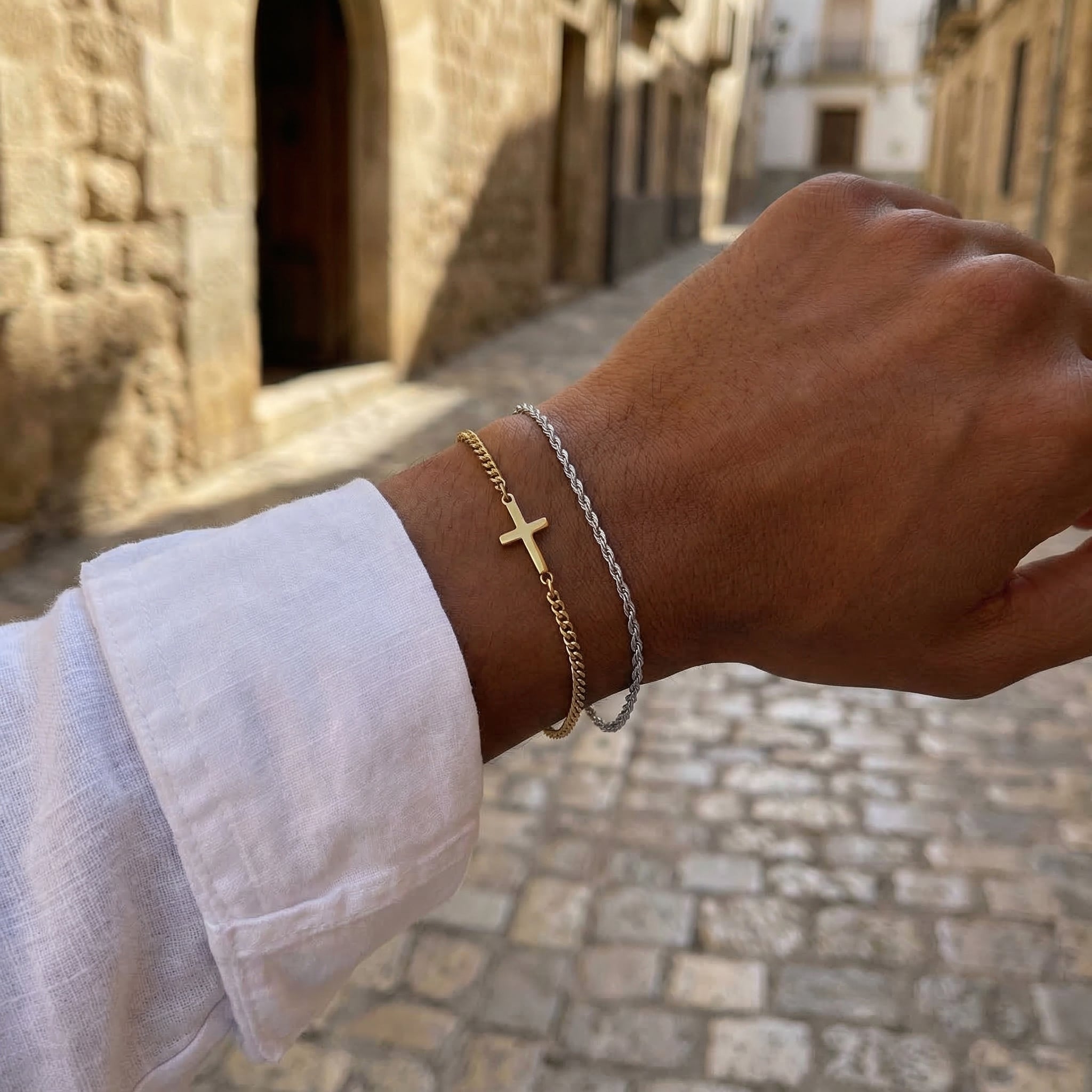 Pulsera Divinum — Pulsera Cruz Cristiana para Hombre