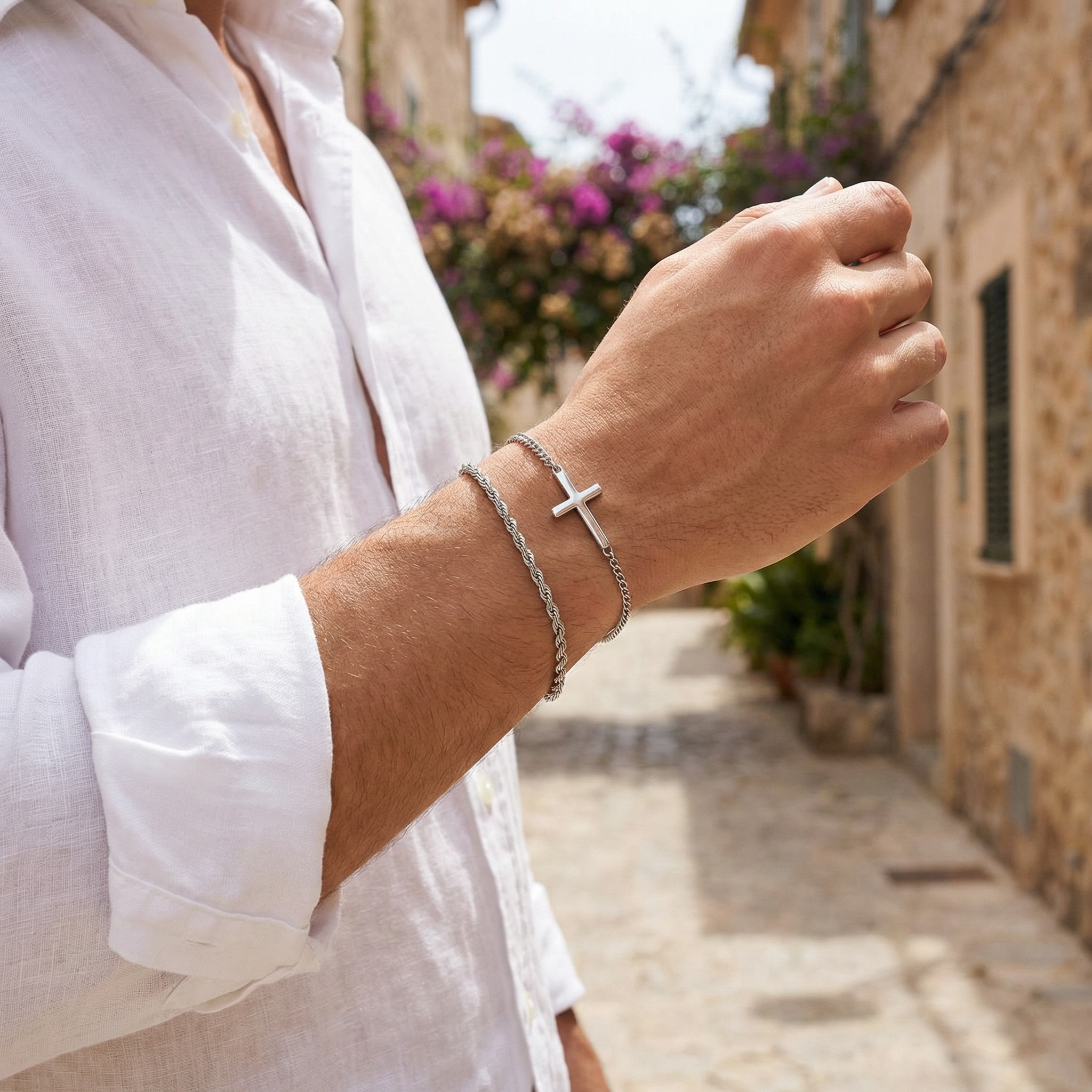 Pulsera Divinum — Pulsera Cruz Cristiana para Hombre