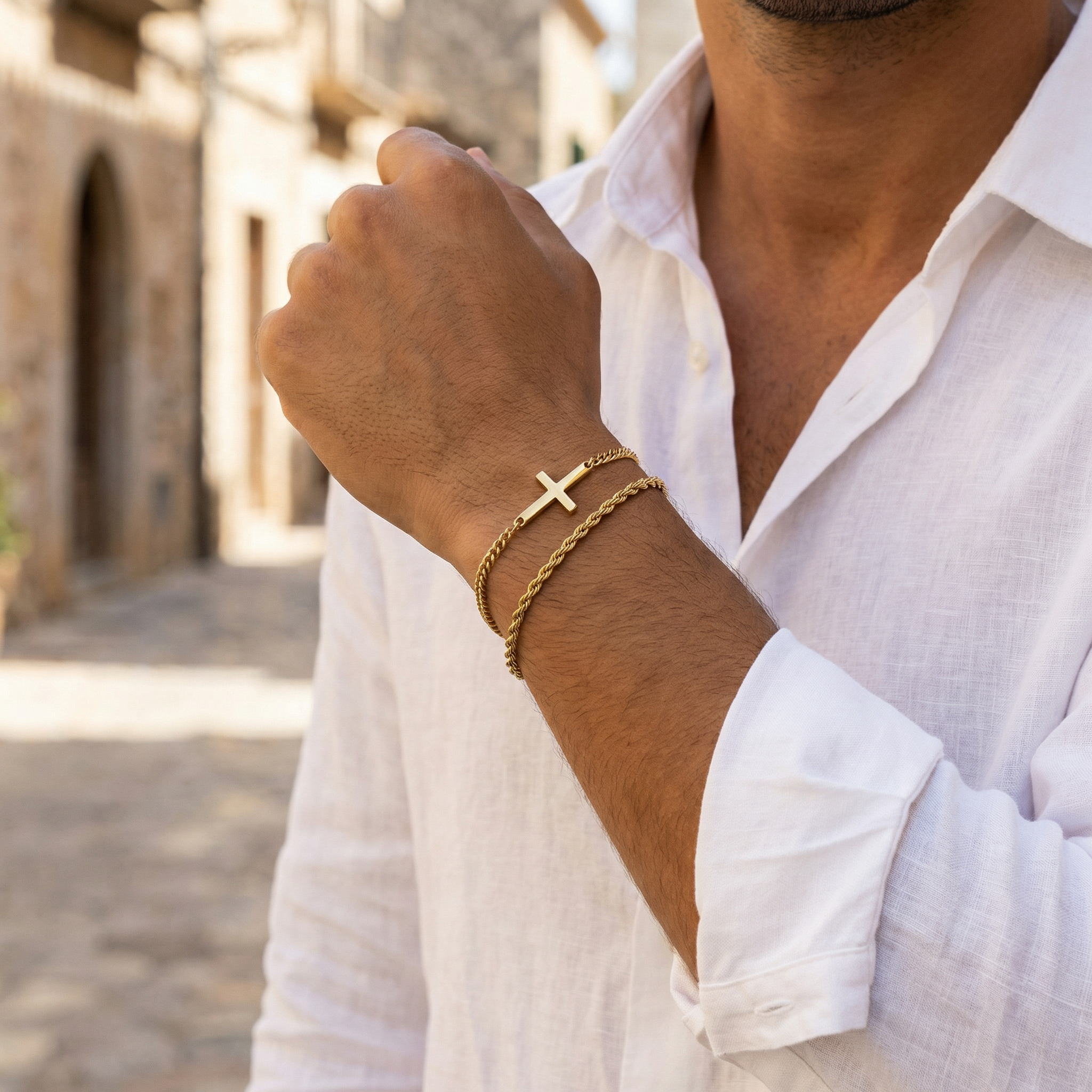 Pulsera Divinum — Pulsera Cruz Cristiana para Hombre