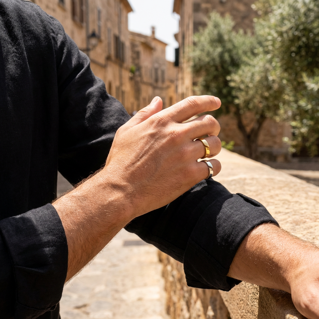 Aura | Anillo circular minimalista para hombre