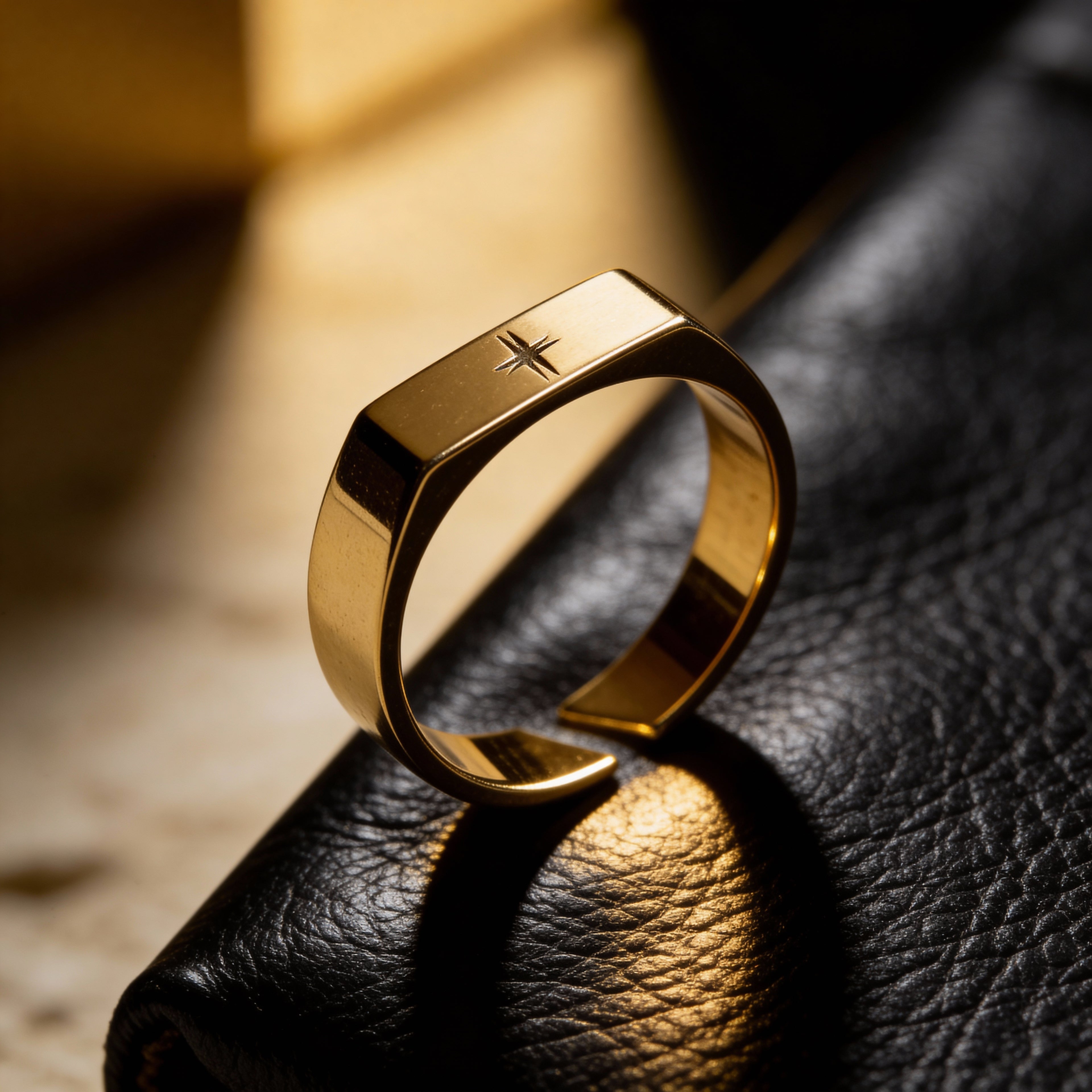 Zenith | Anillo sello rectangular minimalista para hombre