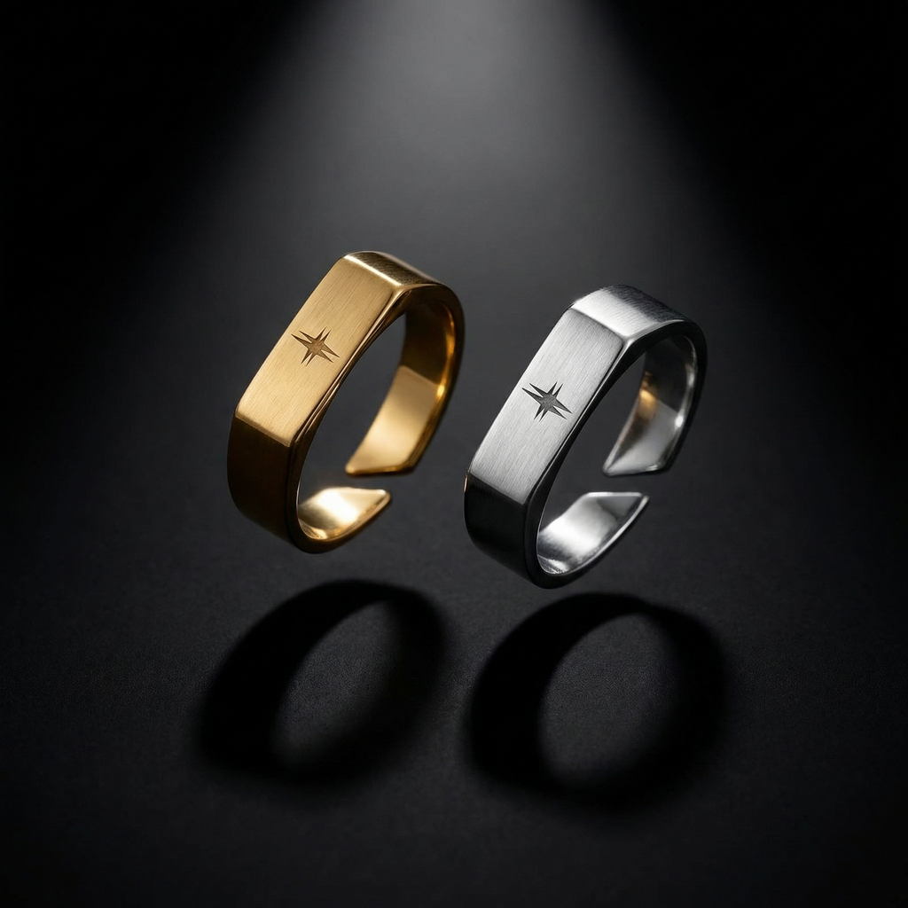 Zenith | Anillo sello rectangular minimalista para hombre