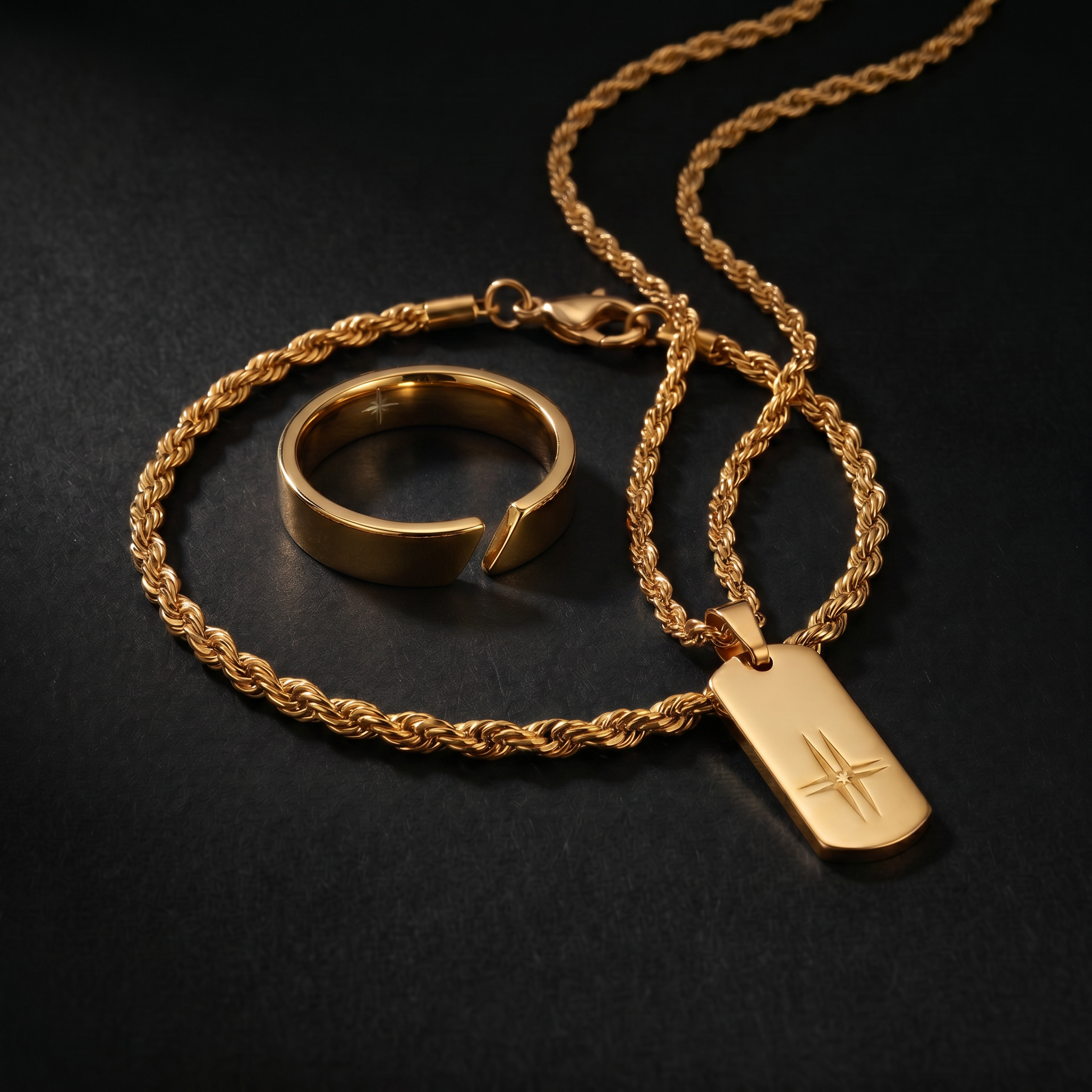 Set Origen Premium  | 4 Piezas (2 colgantes + pulsera + anillo)