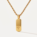 Colgante minimalista para hombre El Origen, acero 316L con baño de oro 18k