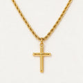 Colgante cruz para hombre Lux Redempta, acero 316L con baño de oro 18k